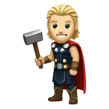Thor holding a hammer sticker