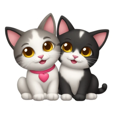 two cute cats in love sticker