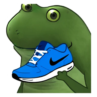 Tiburon con tenis nike azules  sticker