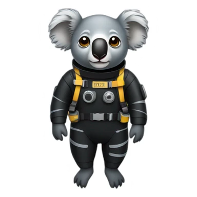 koala in black rubber diving suit sticker