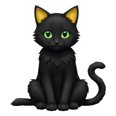 Chat noir peinture mignon assise peinture sticker