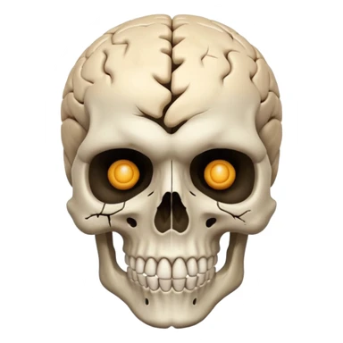 Skull face brain sticker