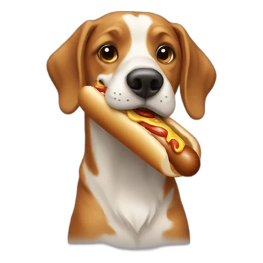 A dog eating a hot dog  sticker