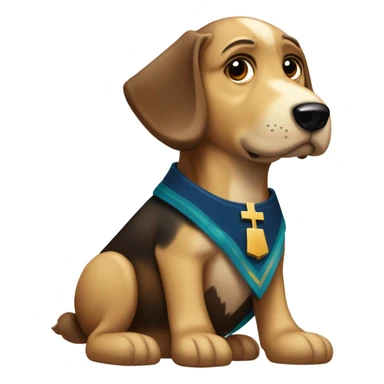 Perra pastor aleman sentado y simpatico sticker