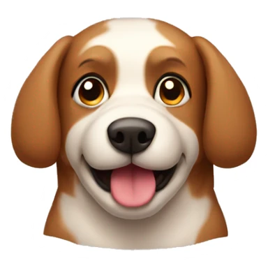 brown puffy dog  sticker