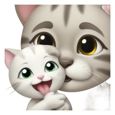 Cat kissing baby sticker