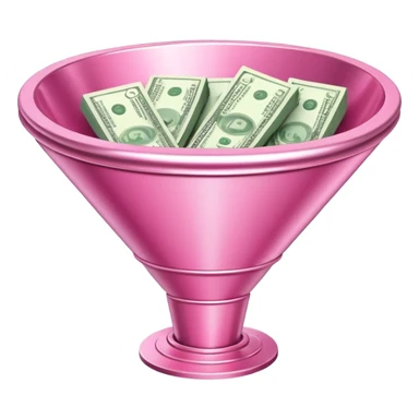 pink money in the sales funnel sticker