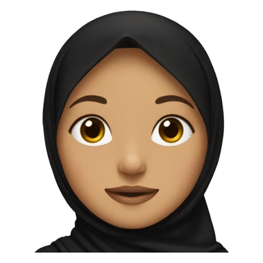 Tan girl wearing black hijab sticker