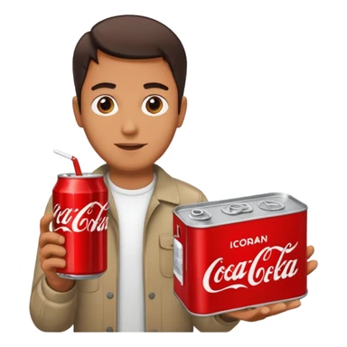 man with coke tin sticker