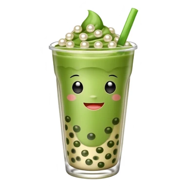 boba matcha milk tea sticker