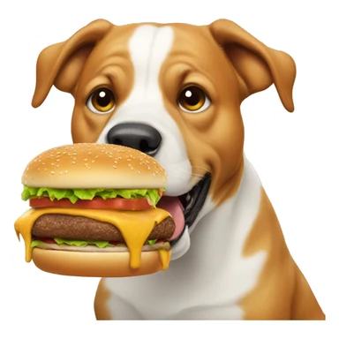 Dog eats burger sticker