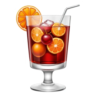 Ein Glas Negroni mit einer Kirsche als Deko sticker