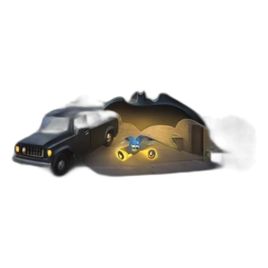 Generate an illustration of a nighttime scene in Gotham City, where Batman is battling a group of villains in a dark alley, while the Bat-signal shines in the sky. sticker