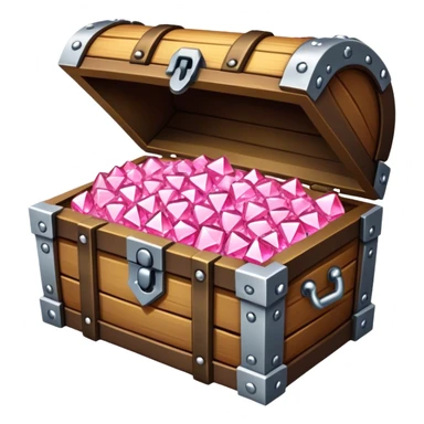Treasure chest encrusted with pink diamonds sticker
