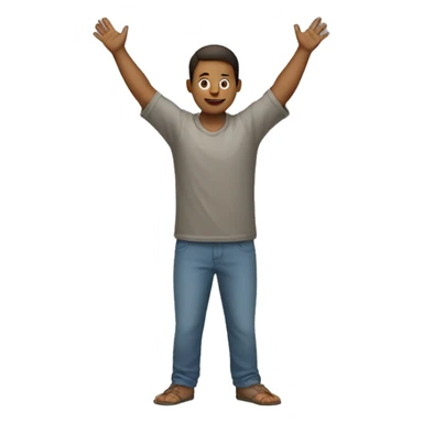 Full body person raising both arms sticker