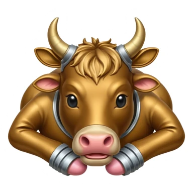 İnek kafalı ayakları olan satürn sticker