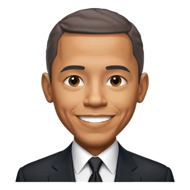 Create Barack Obama in a suit with warm smile & confident pose. sticker