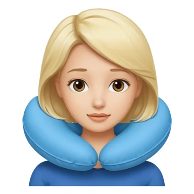 blonde woman using travel pillow  sticker