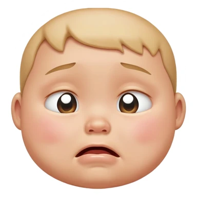 flat baby face crying sticker