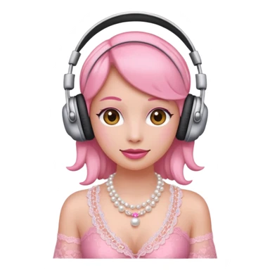 coquette emoji headphones only sticker