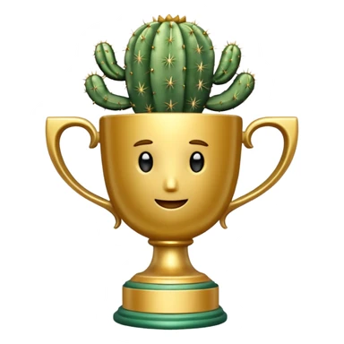gold cactus cup trophy sticker