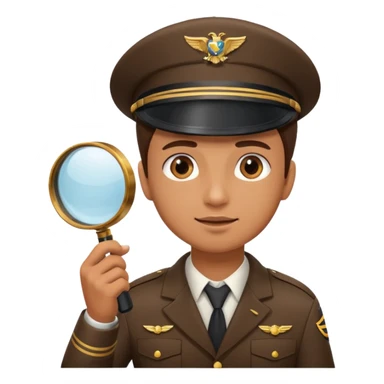 pilot holding a magnifying glass sticker
