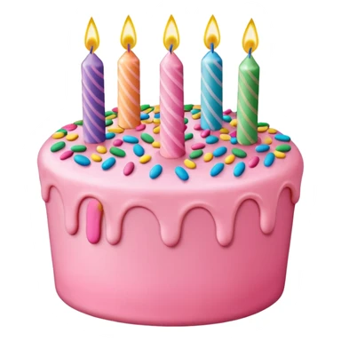 birthday cake with pink icing and sprinkles sticker