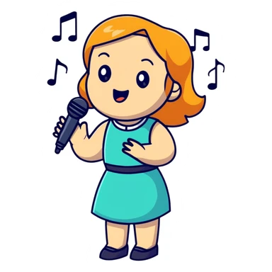 young lady singing sticker