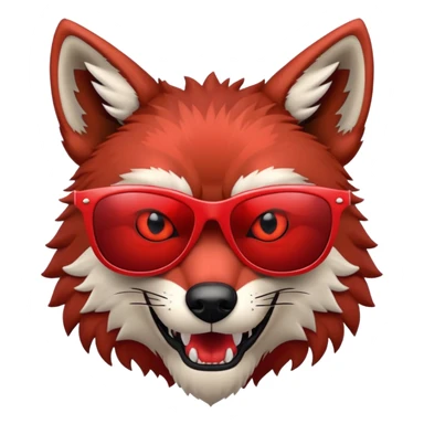 Evil Scary Red Wolf wearing sunglasses sticker