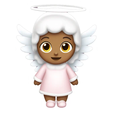 Christmas, white baby angel with light pink, snowy clothes, and bows  sticker