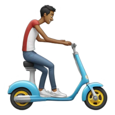 skinny guy fell off a scooter sticker
