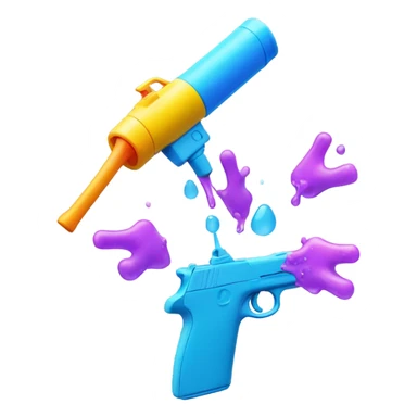 Watergun shooting sticker