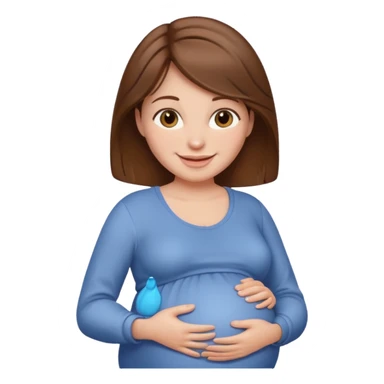 Una mamá embarazada de cabello  café  sticker