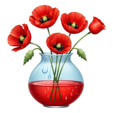 poppy flowers in a vase sticker
