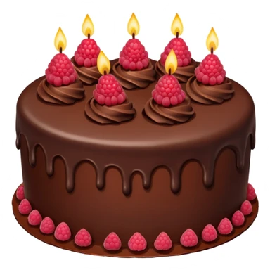 Chocolate Birthday Cake with raspberries sticker