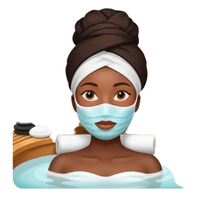 Black Lady with face mask spa beauty full face relaxing sticker