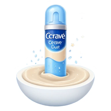 Small white CeraVe tube with blue label soft beige tip, with gentle light. Surrounded by tiny floating tear-shaped sparkles and crescent moon dust, hinting at dark circle repair. Emits a soothing blue-beige aura like a targeted eye revival spell. Compact, calming, and luminous — emoji-style. sticker