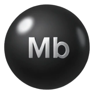 Black Ball with MB written on it. Nothing else no holes. sticker