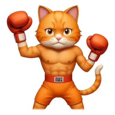 Gato naranja boxeando sticker