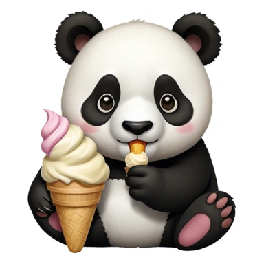 Panda eating ice créame sticker