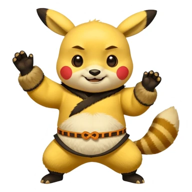 Pickachu with Kung fu panda po sticker