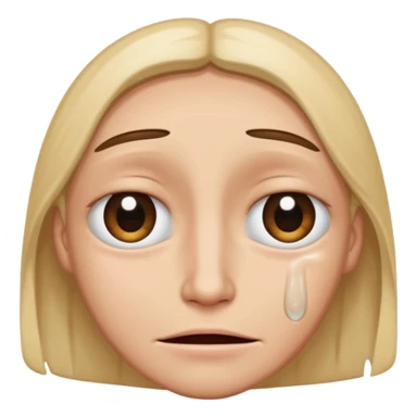 Face half with eye bags and crying and half empty smile sticker