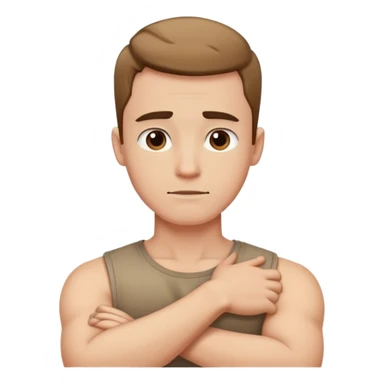 a guy with arms crossed on neck sticker