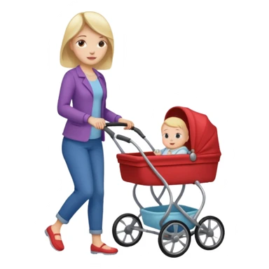 lady shopping with baby sticker