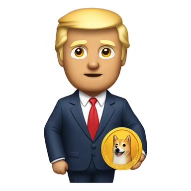 Donald trump holding a doge coin  sticker