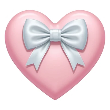 pastel pink heart with large white bow on top sticker