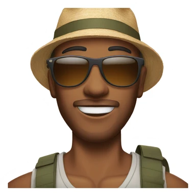 Man wearing sunglasses in the summer sticker