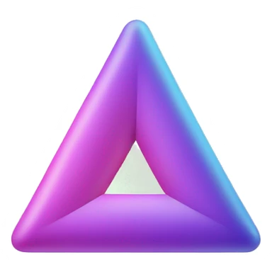 triangle with circle ends eith a purple and pnk leg and light blue body sticker