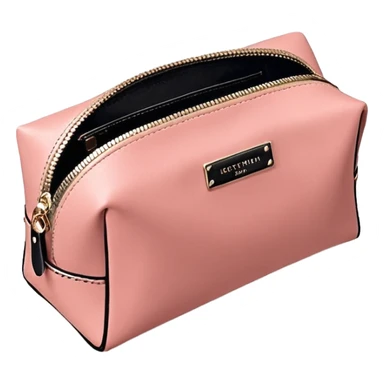 Розовая косметичка в виде скелета, вокруг чёрные искры  sticker