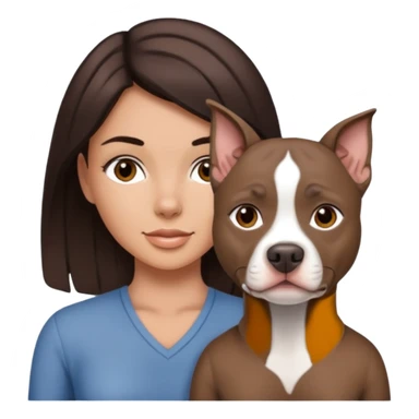 Grey pitbull with one darkBrown haired Girl  sticker